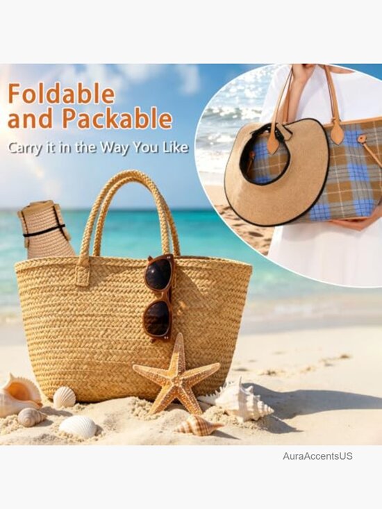 Straw Wide Brim Packable Sun Hat with UV Protection main image 5